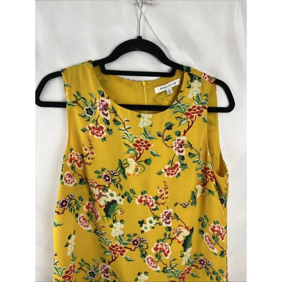Rose & Olive Yellow Floral Tank Top Womens Size M - Picture 4 of 9